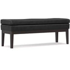 Banc ottoman mi-siècle Bragg de 114 cm de large en similicuir végétalien