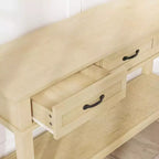 Table d'entrée de ferme, console à 3 niveaux avec 3 tiroirs de rangement, table de canapé en bois de 54 pouces pour entrée de salon, table de couloir