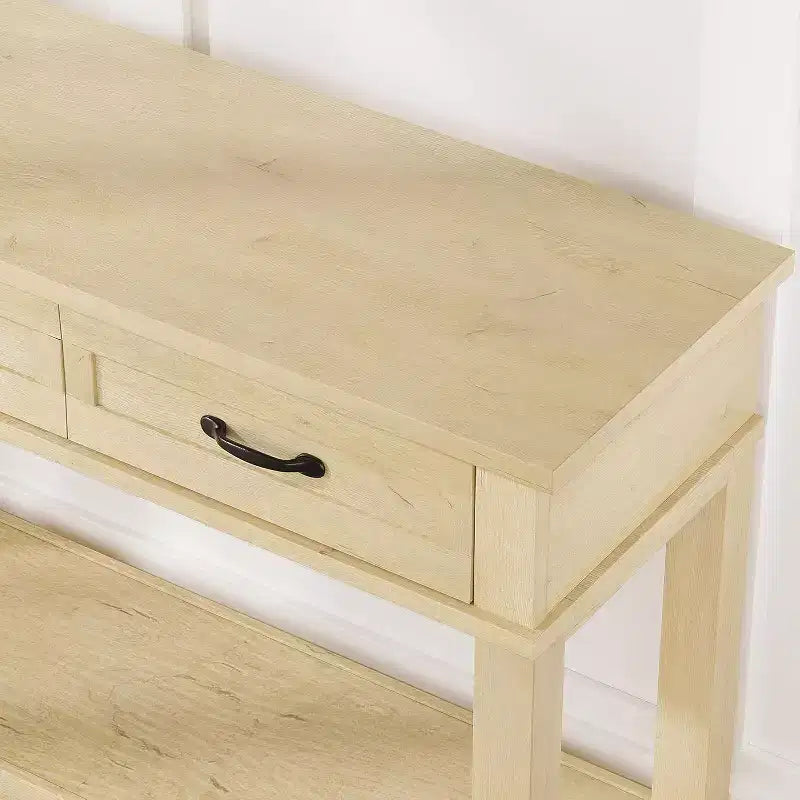 Table d'entrée de ferme, console à 3 niveaux avec 3 tiroirs de rangement, table de canapé en bois de 54 pouces pour entrée de salon, table de couloir