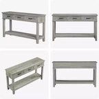Table d'entrée de ferme, console à 3 niveaux avec 3 tiroirs de rangement, table de canapé en bois de 54 pouces pour entrée de salon, table de couloir