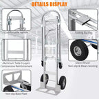 Diable et chariot pliant 2-en-1 COZONY avec capacité de 360 kg | Diable convertible tout-terrain à roues en caoutchouc pour entrepôt et usage domestique