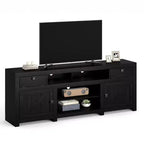 Farmhouse TV Stand for Tv Up to 80 Inches, Long Entertainment Center with 4 Storage Drawers & 3 Open Shelf, Television Consoles Stands for Living Room