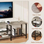 Meuble TV avec lumières LED pour téléviseurs jusqu'à 75 pouces, meuble TV de 170 cm avec prises électriques, table console pour salon