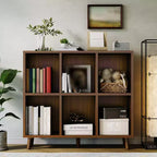 Étagère à livres cube en bois, bibliothèque ouverte autoportante, meuble de rangement au sol, organisateur de rangement ouvert pour salon, bureau, salle d'étude