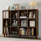 Wooden Cube Bookshelf, Freestanding Open Bookcase, Floor Standing Display Cabinet, Open Storage Organizer for Living Room, Office, Study Room