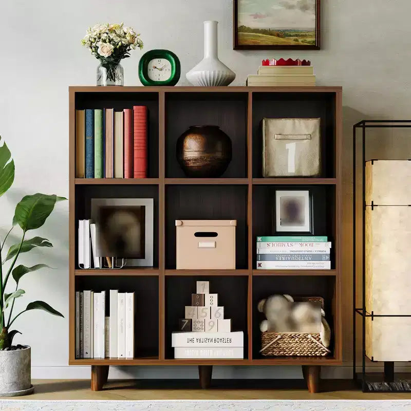 Étagère à livres cube en bois, bibliothèque ouverte autoportante, meuble de rangement au sol, organisateur de rangement ouvert pour salon, bureau, salle d'étude
