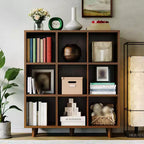 Étagère à livres cube en bois, bibliothèque ouverte autoportante, meuble de rangement au sol, organisateur de rangement ouvert pour salon, bureau, salle d'étude