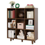Étagère à livres cube en bois, bibliothèque ouverte autoportante, meuble de rangement au sol, organisateur de rangement ouvert pour salon, bureau, salle d'étude