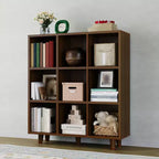 Étagère à livres cube en bois, bibliothèque ouverte autoportante, meuble de rangement au sol, organisateur de rangement ouvert pour salon, bureau, salle d'étude