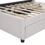 Lit plateforme moderne rembourré Luxystar avec 2 tiroirs et 1 lit gigogne