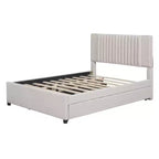 Lit plateforme moderne rembourré Luxystar avec 2 tiroirs et 1 lit gigogne