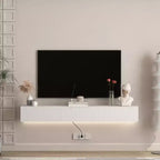 JVNOXK Floating TV Stand Wall Mounted with 16 Color LEDs,69 Modern TV Stand, Floating TV Cabinet Entertainment Center for 55 60 65 Inch TV
