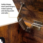 Coffre de rangement en bois avec couvercle, banc de rangement avec charnière de sécurité et couvercle relevable pour entrée, chambre, salon