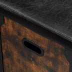 Coffre de rangement en bois avec couvercle, banc de rangement avec charnière de sécurité et couvercle relevable pour entrée, chambre, salon