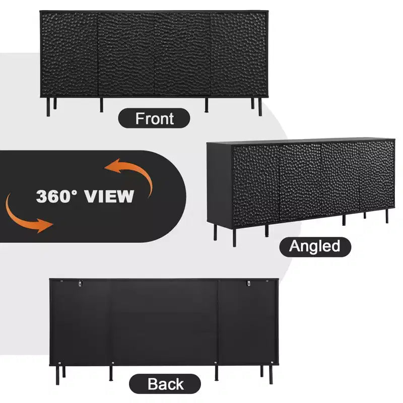 Meuble d'appoint de style milieu de siècle Bestier avec grand espace de rangement et pieds surélevés pour un nettoyage facile