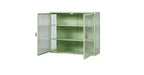 TUYOHW Armoire buffet moderne et concise à 3 niveaux, armoire de rangement en fer et verre trempé avec 2 portes, armoire murale, armoire de garde-manger pour l'organisation de la maison