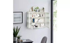 TUYOHW Armoire buffet moderne et concise à 3 niveaux, armoire de rangement en fer et verre trempé avec 2 portes, armoire murale, armoire de garde-manger pour l'organisation de la maison