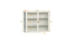 TUYOHW Armoire buffet moderne et concise à 3 niveaux, armoire de rangement en fer et verre trempé avec 2 portes, armoire murale, armoire de garde-manger pour l'organisation de la maison