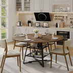 Tables de salle à manger pour 4 personnes, ensemble table à manger ronde avec rangement, table de cuisine haute ronde de 120 cm
