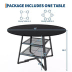 Tables de salle à manger pour 4 personnes, ensemble table à manger ronde avec rangement, table de cuisine haute ronde de 120 cm