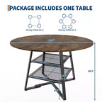Tables de salle à manger pour 4 personnes, ensemble table à manger ronde avec rangement, table de cuisine haute ronde de 120 cm