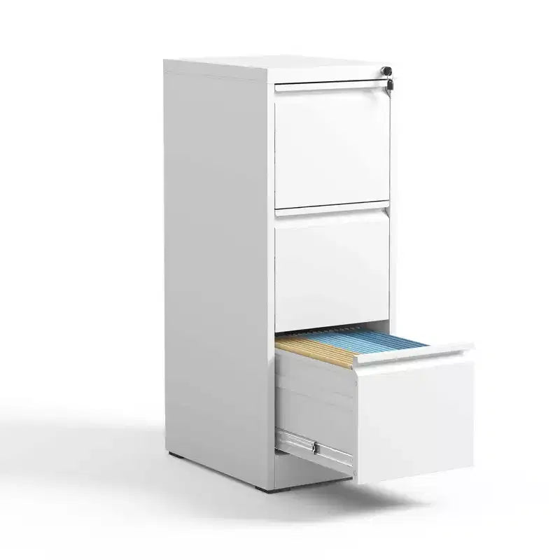 VIYET 52H Classeur vertical métallique à 3 tiroirs avec serrure, armoire de classement en acier pour bureau à domicile, convient aux formats A4/Legal/Letter