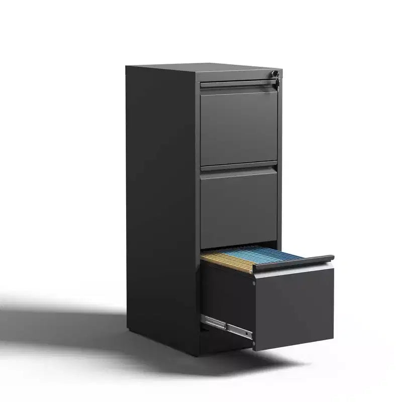 VIYET 52H Classeur vertical métallique à 3 tiroirs avec serrure, armoire de classement en acier pour bureau à domicile, convient aux formats A4/Legal/Letter