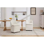 Chaises de salle à manger Chenille avec base pivotante et roulettes, lot de 2 chaises baquets roulantes à 360° avec dossier incurvé pour salle à manger, restaurant