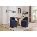 Chaises de salle à manger Chenille avec base pivotante et roulettes, lot de 2 chaises baquets roulantes à 360° avec dossier incurvé pour salle à manger, restaurant