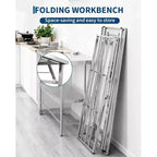 Table pliante en acier inoxydable robuste 48*24 pouces avec étagère inférieure | Station de travail commerciale/domestique pour la préparation des aliments et la restauration