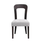 Lot de 2 chaises de salle à manger en bois, chaises d'appoint modernes sans accoudoirs avec dossier creux, siège rembourré et capacité de 150 kg pour le salon ou la cuisine