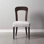 Lot de 2 chaises de salle à manger en bois, chaises d'appoint modernes sans accoudoirs avec dossier creux, siège rembourré et capacité de 150 kg pour le salon ou la cuisine
