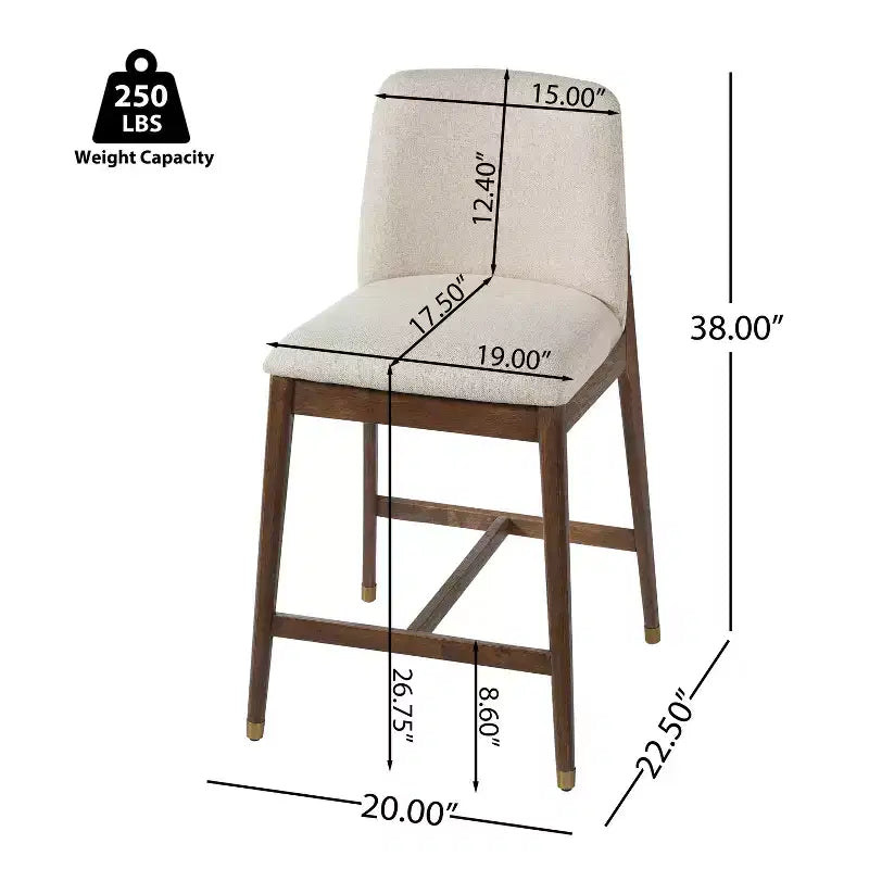 Tabourets de comptoir rembourrés Christopher Knight Home Alexandra Farmhouse en bois d'hévéa avec dossier incurvé (lot de 4)