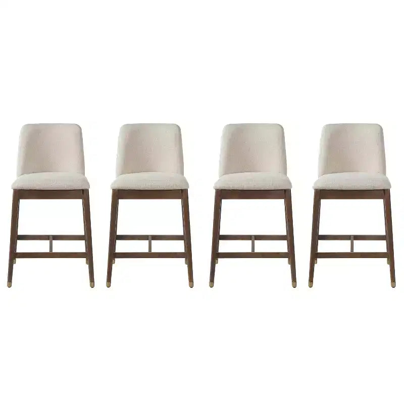 Tabourets de comptoir rembourrés Christopher Knight Home Alexandra Farmhouse en bois d'hévéa avec dossier incurvé (lot de 4)