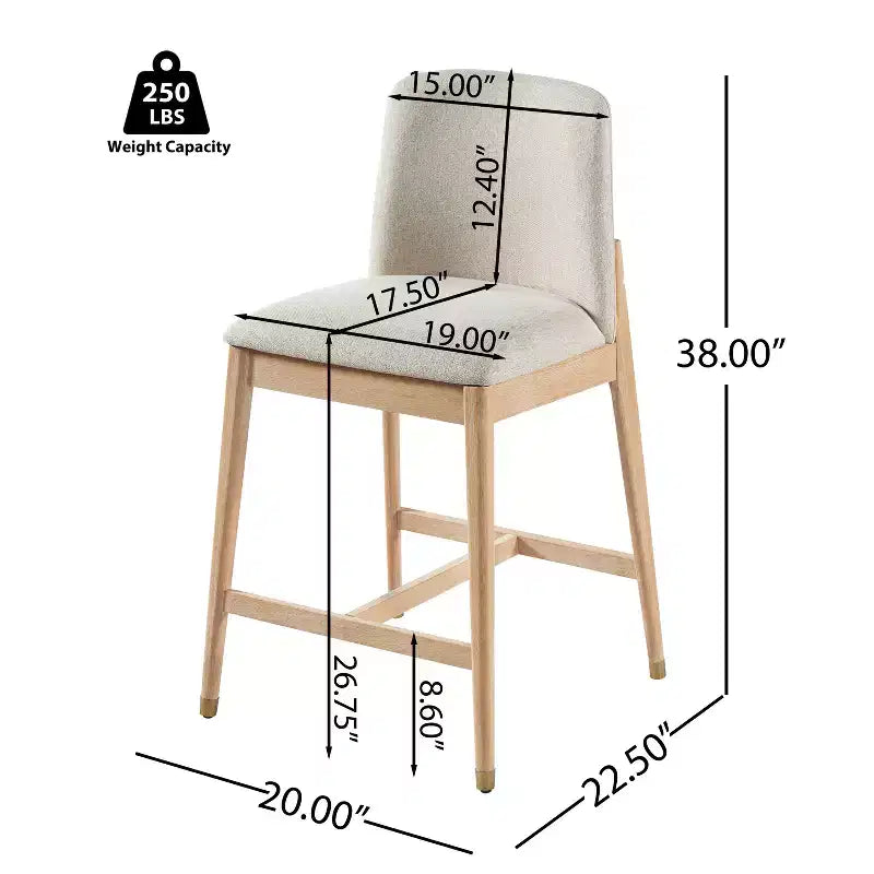 Tabourets de comptoir rembourrés Christopher Knight Home Alexandra Farmhouse en bois d'hévéa avec dossier incurvé (lot de 4)