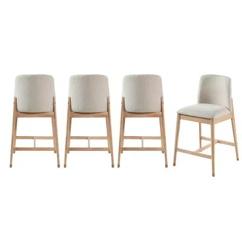Tabourets de comptoir rembourrés Christopher Knight Home Alexandra Farmhouse en bois d'hévéa avec dossier incurvé (lot de 4)