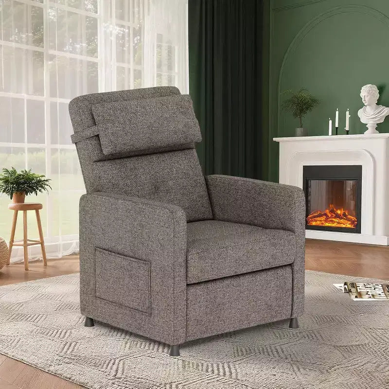 Fauteuil inclinable électrique Acekool pour adultes, canapé simple ergonomique réglable électriquement, fauteuil à bascule surdimensionné avec poches latérales et port de chargement USB