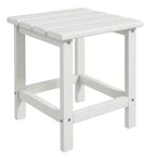 Adirondack Outdoor Side Table HDPE Weather Resistant Patio End Table - White
