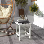 Table d'appoint d'extérieur Adirondack en PEHD résistante aux intempéries pour patio - Blanche