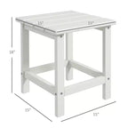 Table d'appoint d'extérieur Adirondack en PEHD résistante aux intempéries pour patio - Blanche