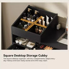 Ensemble coiffeuse compacte GDFStudio Ramesh avec tabouret, port de charge, tiroirs, meuble de rangement