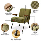 Fauteuil moderne en tissu TUYOHW, fauteuil d'appoint à dossier haut avec design à oreilles, piètement en métal en X, canapé-fauteuil rembourré doux pour salon, bureau, chambre à coucher
