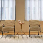 Fauteuil moderne en tissu TUYOHW, fauteuil d'appoint à dossier haut avec design à oreilles, piètement en métal en X, canapé-fauteuil rembourré doux pour salon, bureau, chambre à coucher