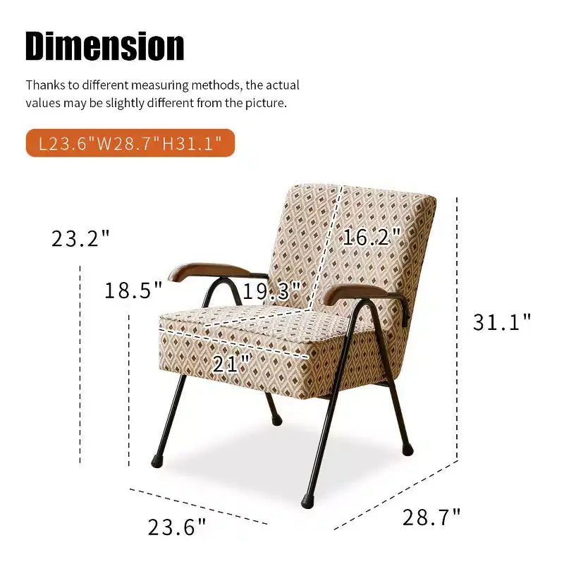 Fauteuil moderne en tissu TUYOHW, fauteuil d'appoint à dossier haut avec design à oreilles, piètement en métal en X, canapé-fauteuil rembourré doux pour salon, bureau, chambre à coucher