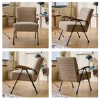Fauteuil moderne en tissu TUYOHW, fauteuil d'appoint à dossier haut avec design à oreilles, piètement en métal en X, canapé-fauteuil rembourré doux pour salon, bureau, chambre à coucher