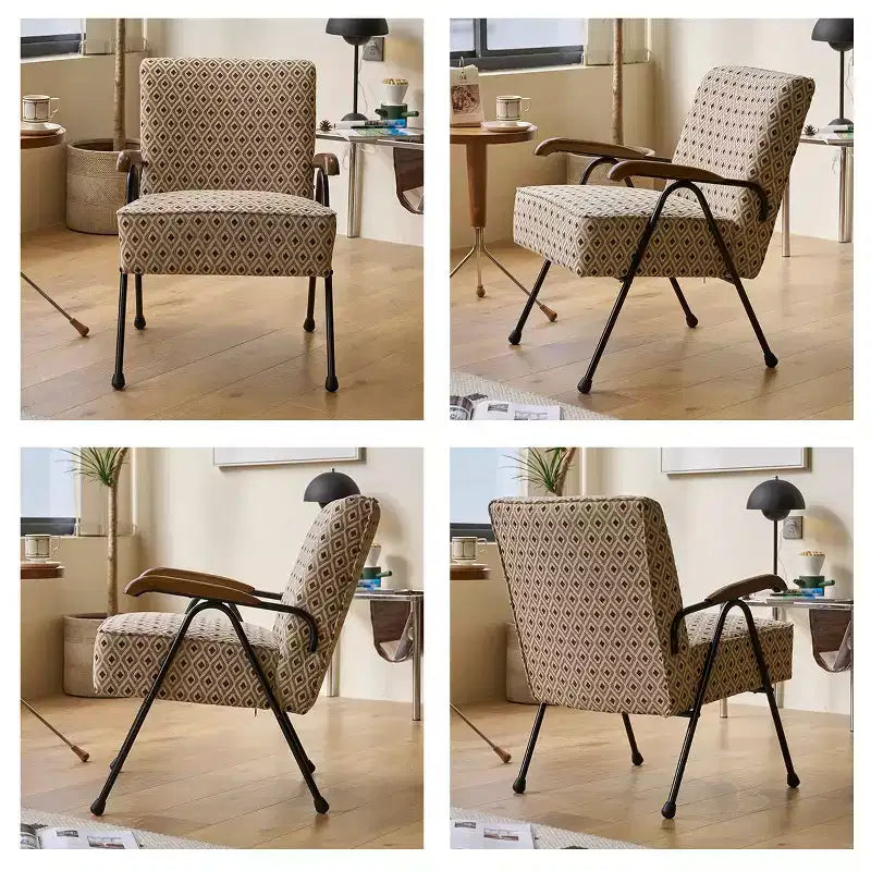 Fauteuil moderne en tissu TUYOHW, fauteuil d'appoint à dossier haut avec design à oreilles, piètement en métal en X, canapé-fauteuil rembourré doux pour salon, bureau, chambre à coucher