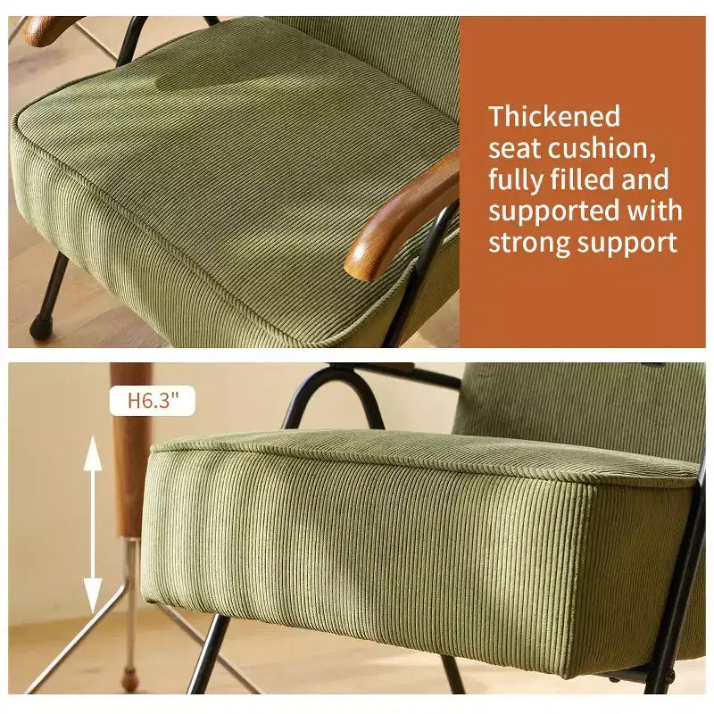 Fauteuil moderne en tissu TUYOHW, fauteuil d'appoint à dossier haut avec design à oreilles, piètement en métal en X, canapé-fauteuil rembourré doux pour salon, bureau, chambre à coucher