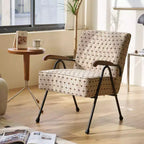 Fauteuil moderne en tissu TUYOHW, fauteuil d'appoint à dossier haut avec design à oreilles, piètement en métal en X, canapé-fauteuil rembourré doux pour salon, bureau, chambre à coucher