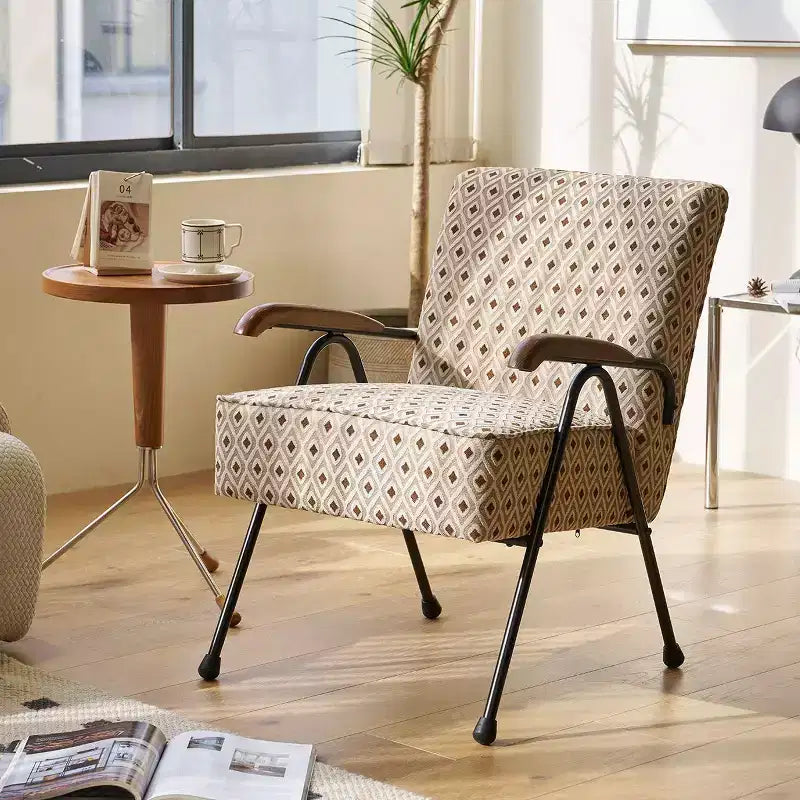 Fauteuil moderne en tissu TUYOHW, fauteuil d'appoint à dossier haut avec design à oreilles, piètement en métal en X, canapé-fauteuil rembourré doux pour salon, bureau, chambre à coucher