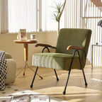 TUYOHW Modern Fabric Armchair,High Back Accent Chair with Wing Design,Metal X-Leg Frame,Soft Padded Sofa Chair for Living Room,Office,Bedroom